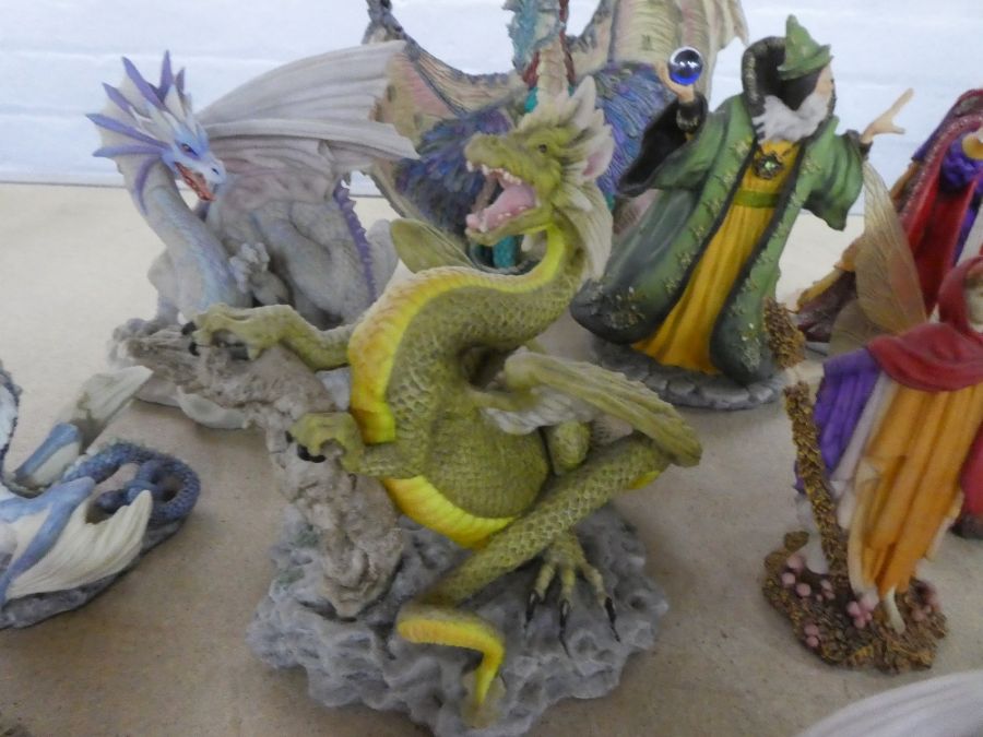 Enchantica, a quantity of mystical dragons and figures by Holland Studio craft - Image 6 of 7