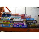 A selection of board games including Countdown, Bread, Cluedo, etc