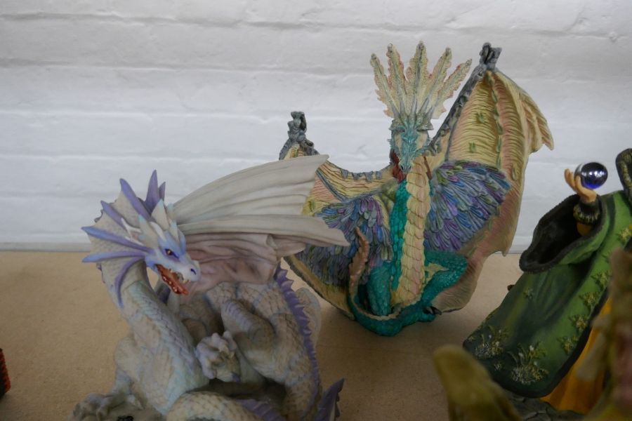 Enchantica, a quantity of mystical dragons and figures by Holland Studio craft - Image 2 of 7