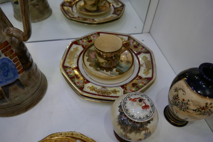 A pair of Royal Albert 'Lady Hamilton' tea cups and saucers. Radford pottery jug depicting tavern sc - Image 4 of 5
