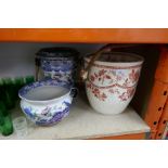 3 large pieces of china, oriental in style