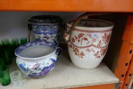 3 large pieces of china, oriental in style