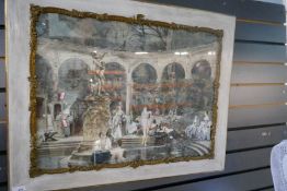 A framed and glazed picture depicting a Roman bathing scene bearing signature Francois Flameng, the