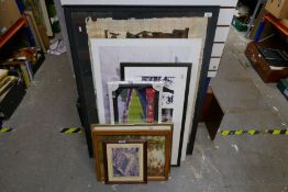 Collection of framed and glazed picture and prints to include Egyptian scene