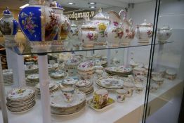 Large quantity of Dresden hand painted floral decorated tea ware to include four teapots of various