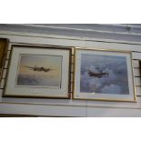Four military Aircraft prints - Mosquito by Coulson, a Lancaster with a Spitfire & a Hurricane, Spit