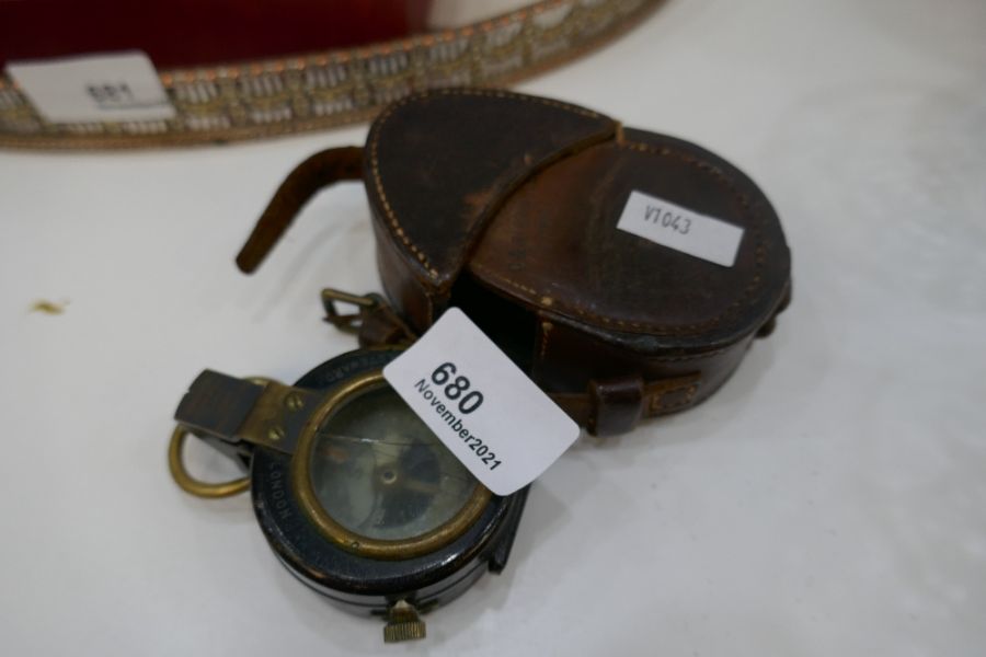 A vintage compass in its original case, dated 1917. Maker J H Steward, London AF - Image 2 of 4