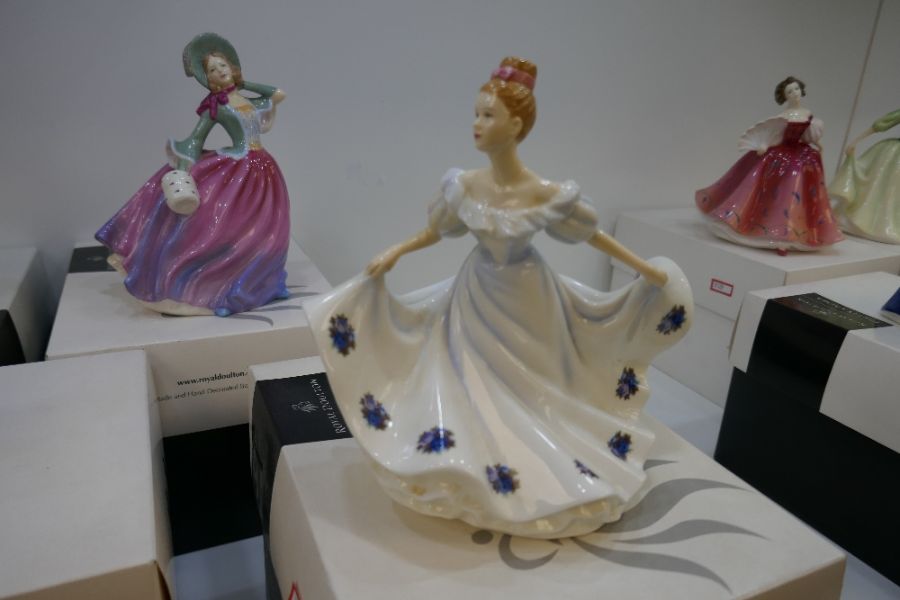 A selection of four Royal Doulton figures depicting ladies in fine dress: Kathy, Sapphire, Kirsty & - Image 2 of 8