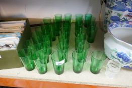 A selection of green drinking glasses