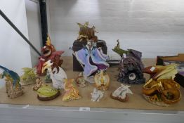 Enchantica, a quantity of mystical dragons and figures by Holland studio craft including ' The Adven