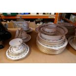 A quantity of dinner service containing plates, platters, dishes etc, manufactured by Worcester 'BER