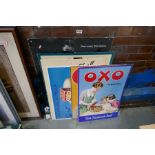 A quantity of advertising posters to include Mohammed Ali and number of Oxo posters