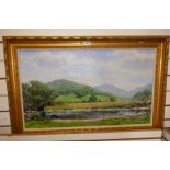 WITHDRAWN An oil on canvas painting of sheep near to a river, signed P Stanton WITHDRAWN