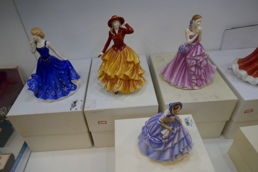 A selection of seven Royal Doulton figures of ladies in fine dresses: 2000 Eleanor, Winter Fun, Rebe - Image 5 of 6