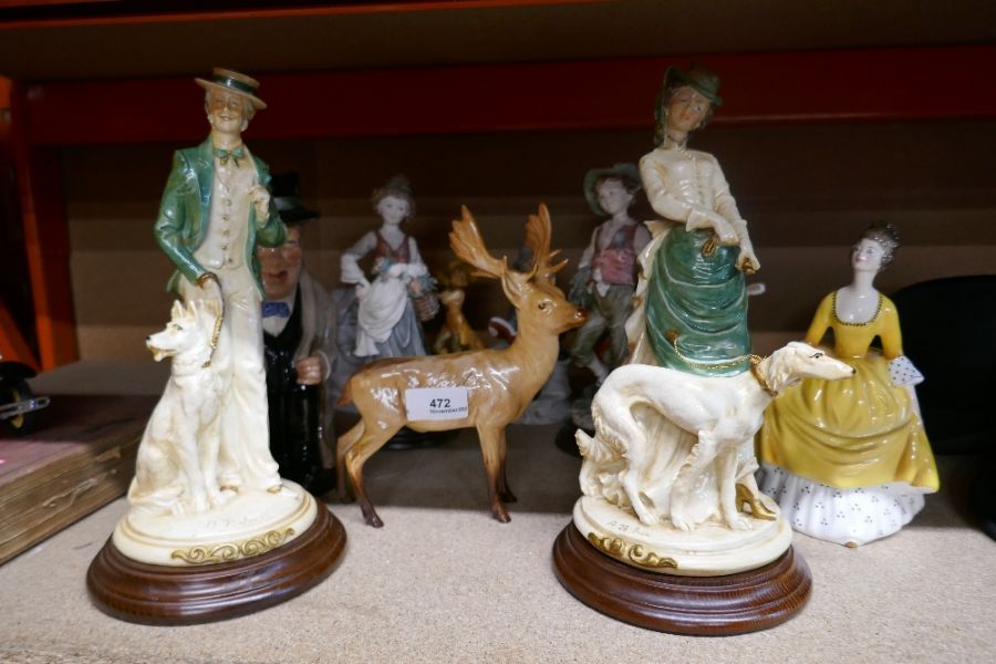 Collection of mixed porcelain and other figures to include Beswick Stag - Royal Doulton Churchill ch - Image 2 of 2