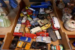 A quantity of play worn model cars including Corgi, Lesney etc