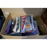 Two boxes of vintage ephemera to include Private Eye magazines and WWII era pamphlets