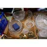 3 Boxes of good quality crystal glasses to incl. Edinburgh glasses, models of animals, vases etc