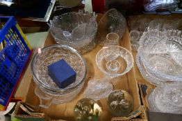 3 Boxes of good quality crystal glasses to incl. Edinburgh glasses, models of animals, vases etc