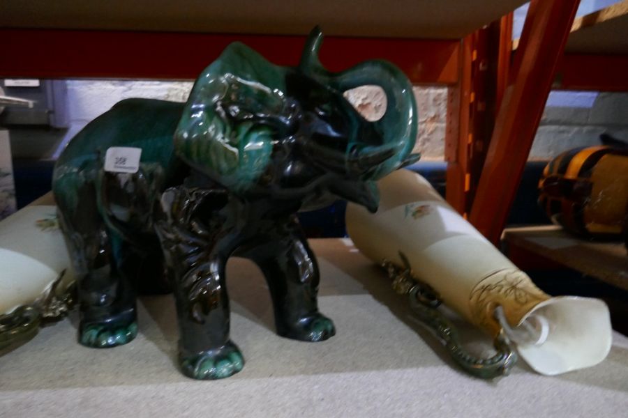 A large scale Canadian Blue Mountain style elephant and two vases - Image 5 of 5