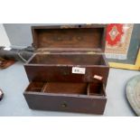 A late Georgian mahogany travelling box complete with a swan neck handle
