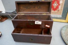 A late Georgian mahogany travelling box complete with a swan neck handle