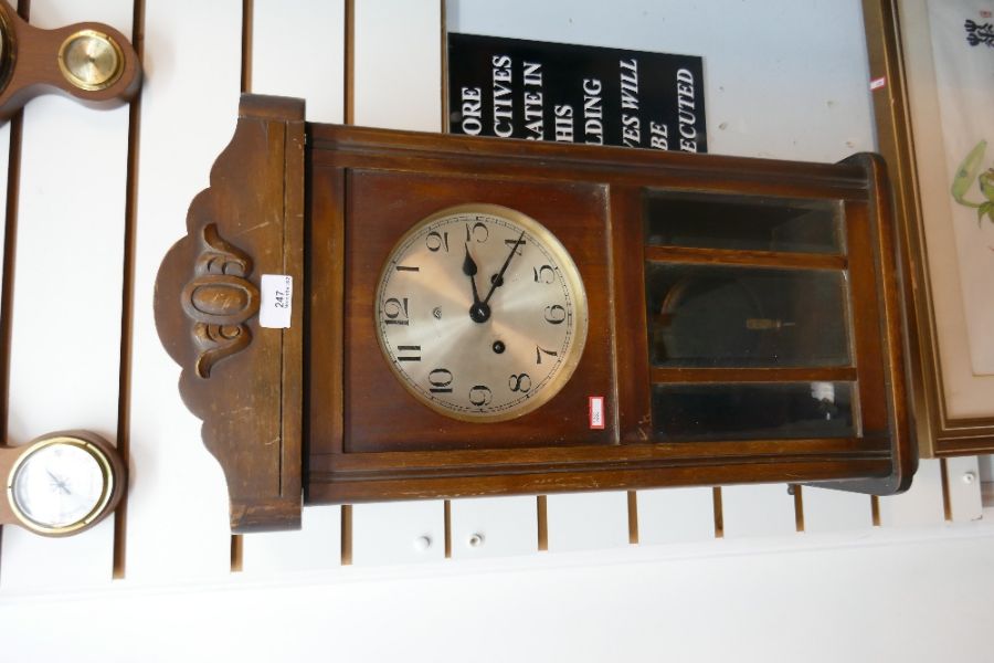 2oth century pendulum wall clock, dial marked Haller. a.g
