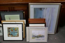 Selection of various framed pictures, prints etc including Valparaiso J A M Whistler, Mark Preston e