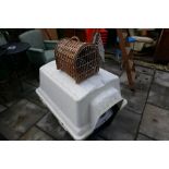 Large plastic animal carrier and other carriers, etc