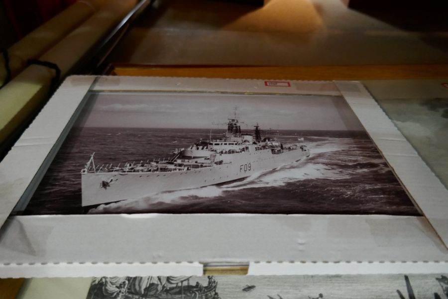 A framed etching of The Royal Dockyard Chatham, D-Day anniversary plaque etc - Image 6 of 7