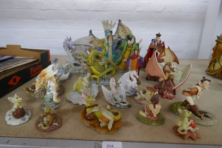 Enchantica, a quantity of mystical dragons and figures by Holland Studio craft
