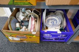 A mixed selection of vintage china, glass etc containing Sylvac, Woods and Son etc