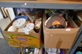 A mixed selection of vintage china, glass, pottery and treen including Sylvac and Ridgeway pottery e