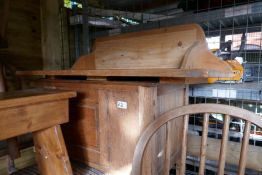 Two vintage pine washstands with marble tops and another