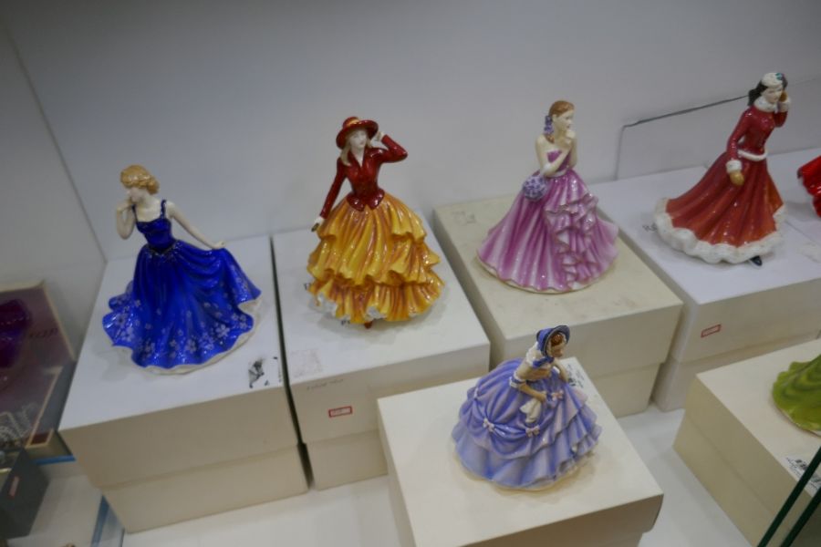 A selection of seven Royal Doulton figures of ladies in fine dresses: 2000 Eleanor, Winter Fun, Rebe - Image 3 of 6
