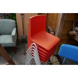 Set of six vintage stacking chairs
