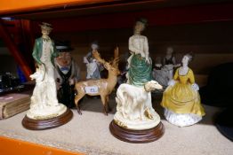 Collection of mixed porcelain and other figures to include Beswick Stag - Royal Doulton Churchill ch