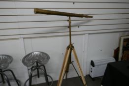 Telescope on teak floor stand