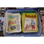 Five boxes of vintage girl magazines to include Twinkle and Nikki, Enid Blyton Famous Five books, Gi