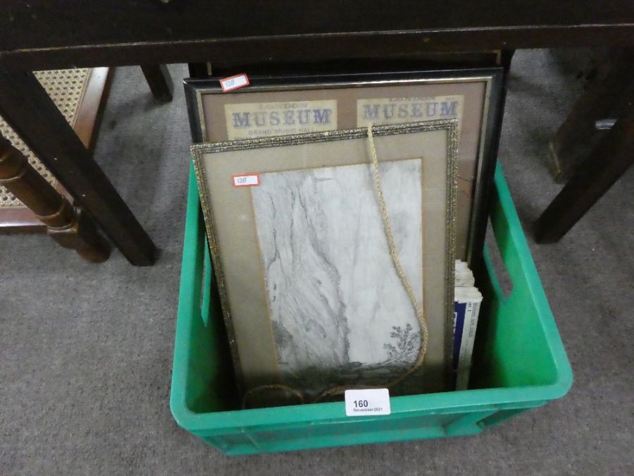 A box of 'The Sea and its Story Magazines' framed Theatre Advertising and a pencil sketch of Salisbu - Bild 3 aus 4
