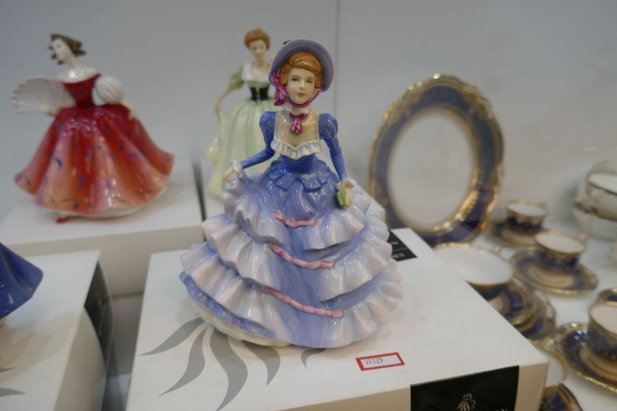 A selection of four Royal Doulton figures in fine dress: Fragrance, Hannah, First Waltz & Lily - Image 7 of 8