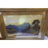 A pair of framed and glazed paintings depicting country scenes