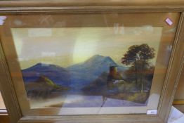 A pair of framed and glazed paintings depicting country scenes