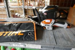 Petrol Stihl hedge trimmer and hand attachment