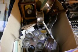 A selection of mostly silver plated items, egg cups, coasters etc