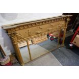 Two very large, decorative gilt style mirrors