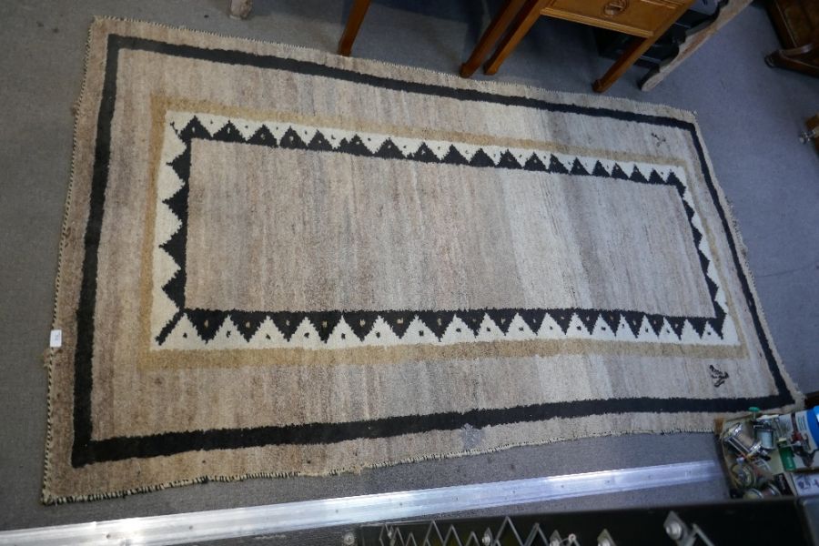 A Persian Tribal Gabbeh wool rug, 236x135cm - Image 2 of 2