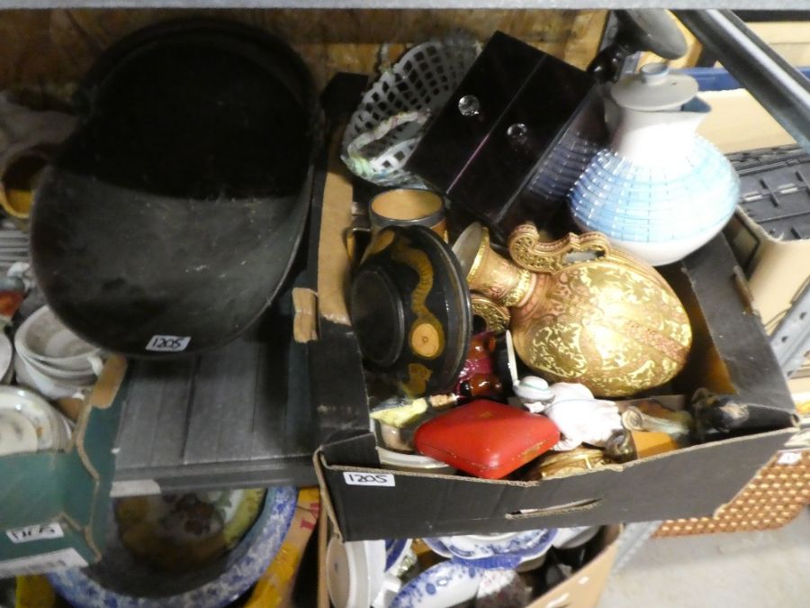 Three boxes of mixed 19th century and later ceramics, collectors plates, coal bucket etc - Image 5 of 5