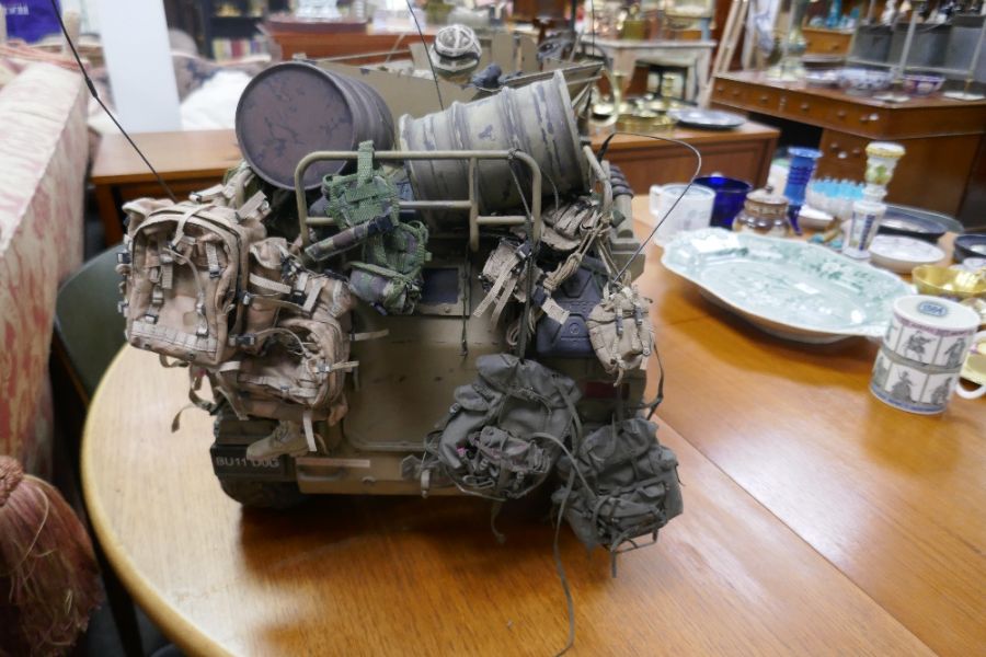 A remote control model of a British armoured vehicle modelled on Gulf War set up (highly de - Image 5 of 7