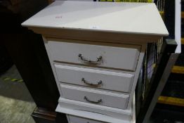 Two upcycled bedside cabinets in white